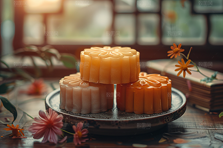 中秋月饼美味文化摄影图