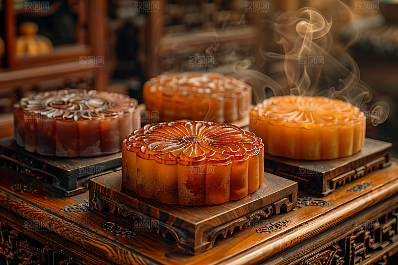 中秋月饼美食莲蓉月饼摄影图