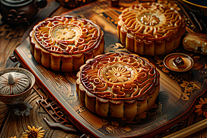 中秋月饼习俗文化摄影图