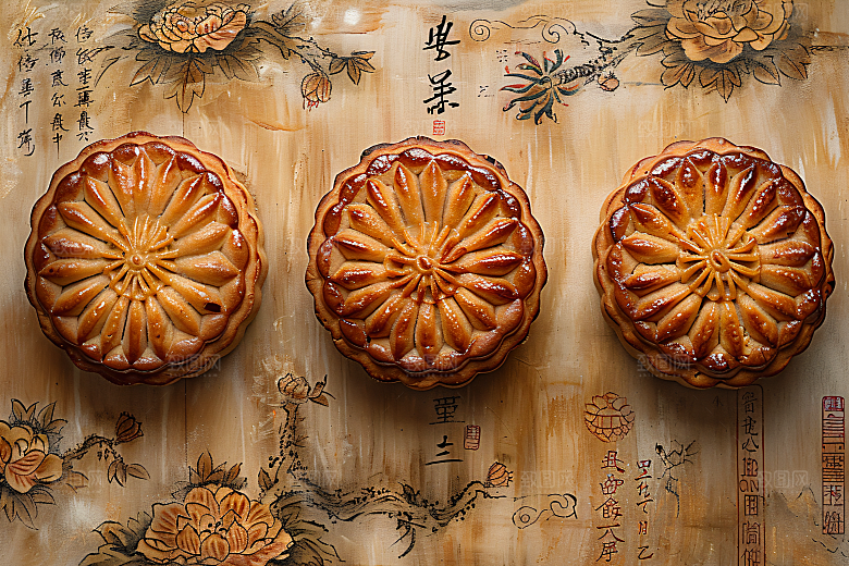 中秋月饼文化糕点摄影图