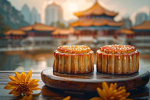 中秋月饼莲蓉月饼广式月饼摄影图