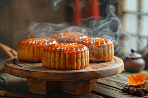 中秋月饼广式月饼习俗摄影图
