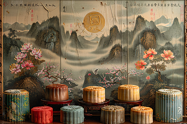 中秋月饼文化美食摄影图