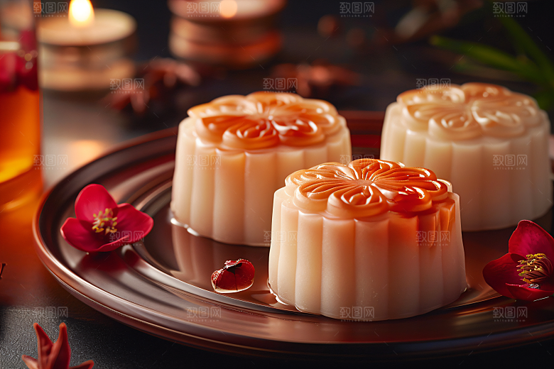 中秋月饼莲蓉月饼中秋节摄影图