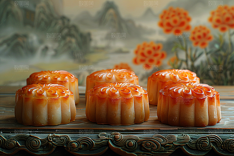 中秋月饼莲蓉月饼传统节日摄影图