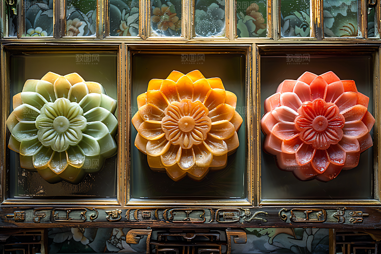 中秋月饼莲蓉月饼美食摄影图
