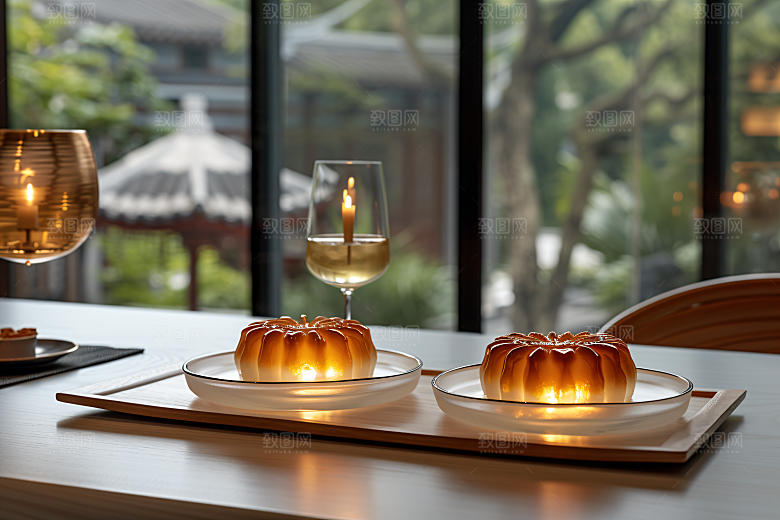 中秋月饼美味莲蓉月饼摄影图