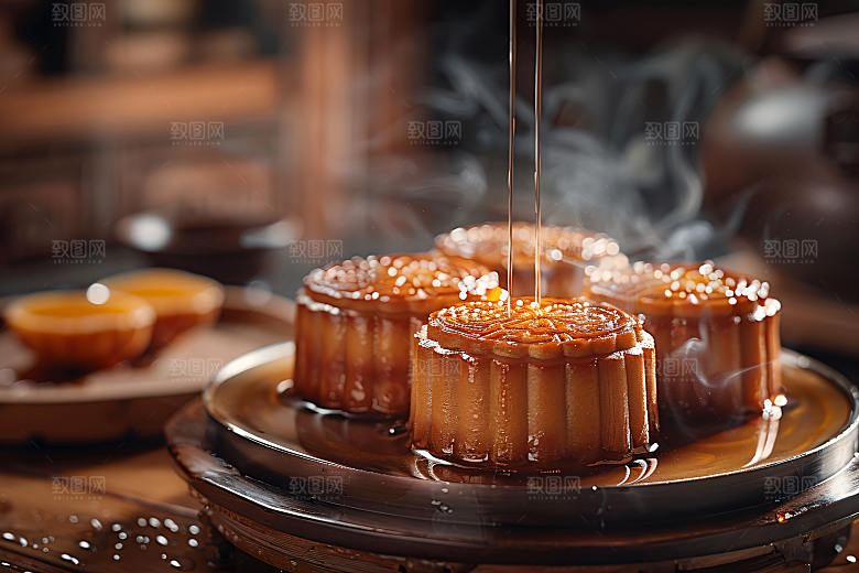 中秋月饼中秋节糕点摄影图