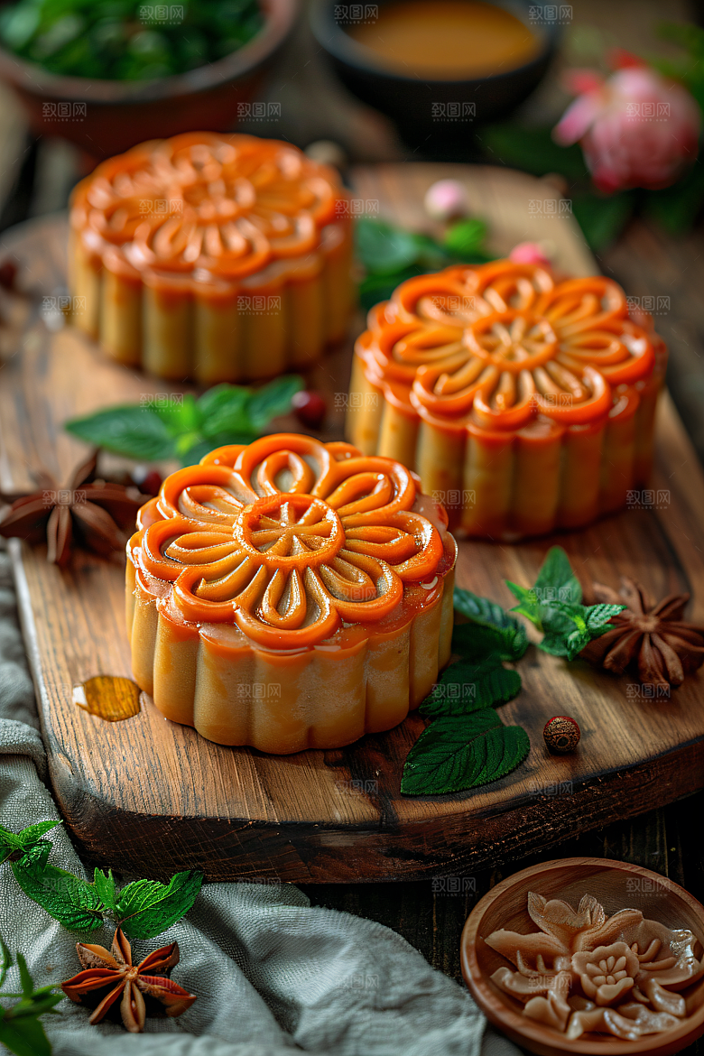 中秋月饼广式月饼传统节日摄影图