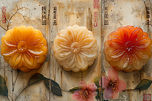 中秋月饼美味中秋节摄影图