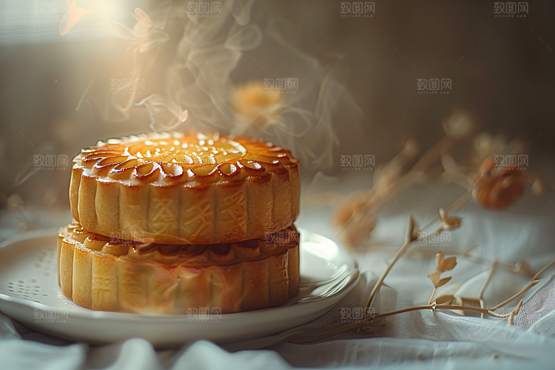中秋月饼文化甜点摄影图