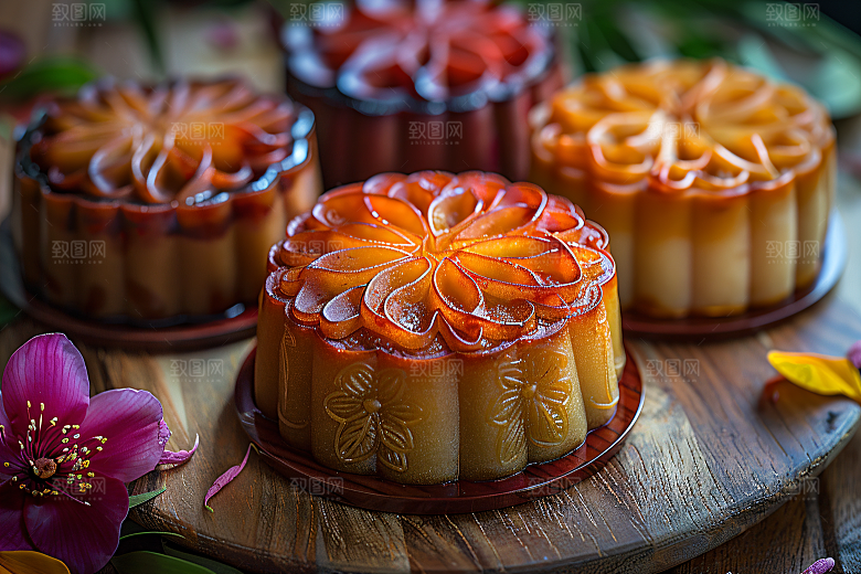 中秋月饼传统节日糕点摄影图