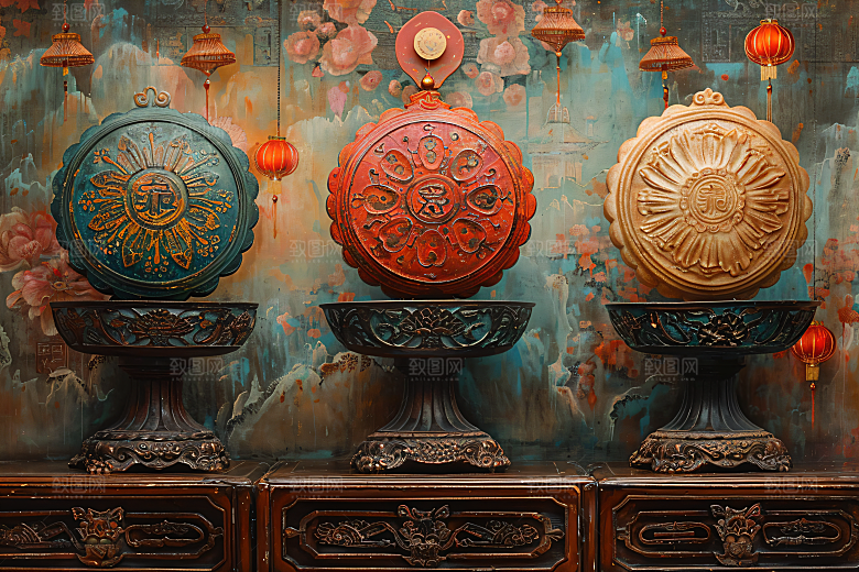 中秋月饼高清糕点摄影图