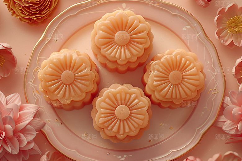 中秋月饼传统美食美食摄影图