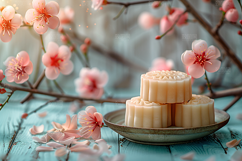 中秋月饼高清中秋节摄影图