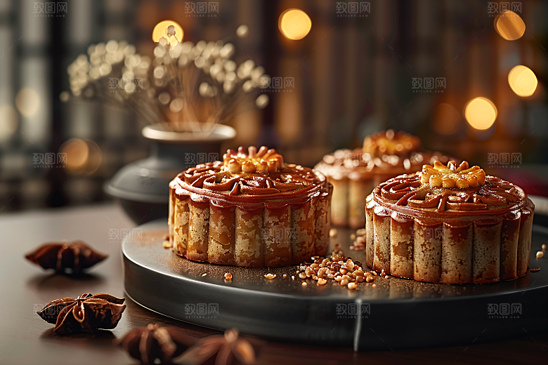 中秋月饼广式月饼莲蓉月饼摄影图