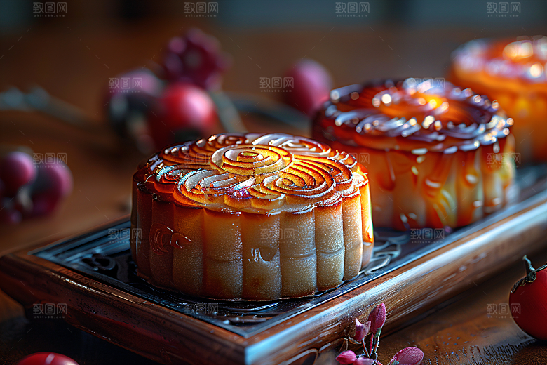 中秋月饼传统节日莲蓉月饼摄影图