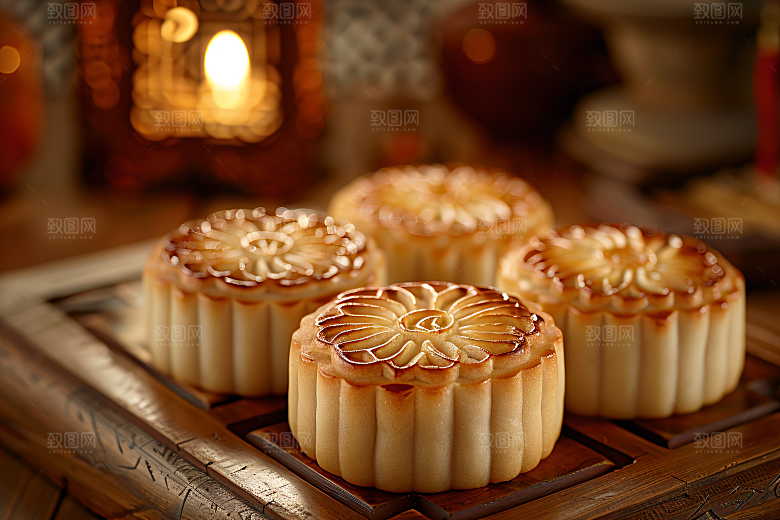 中秋月饼美味高清摄影图