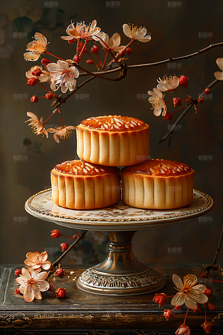 中秋月饼高清传统美食摄影图