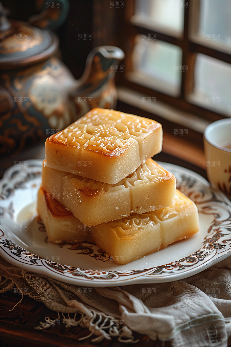 中秋月饼糕点美味摄影图