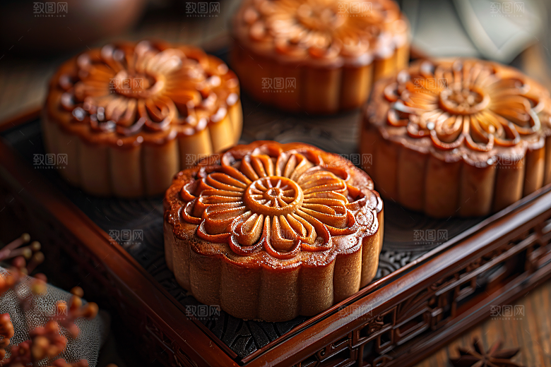 中秋月饼莲蓉月饼文化摄影图