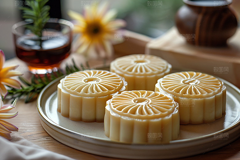 中秋月饼传统节日莲蓉月饼摄影图