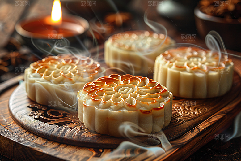 中秋月饼传统节日广式月饼摄影图