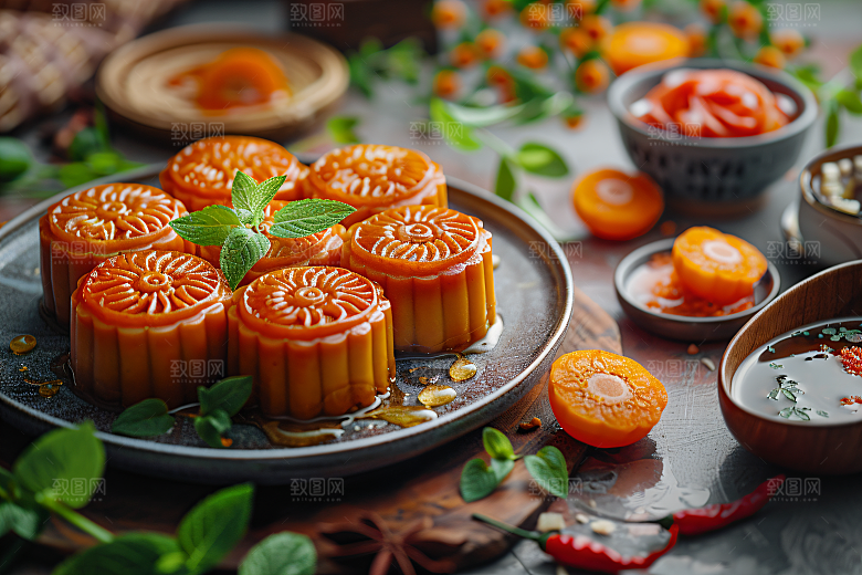 中秋月饼文化广式月饼摄影图