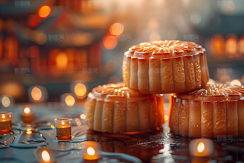 中秋月饼广式月饼糕点摄影图