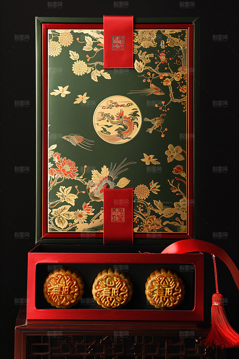 中秋月饼礼盒广式月饼中秋节摄影图