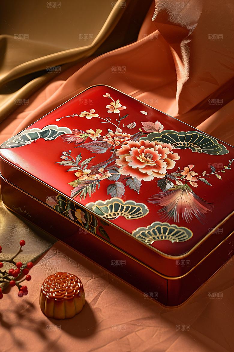 中秋月饼礼盒广式月饼中秋节摄影图