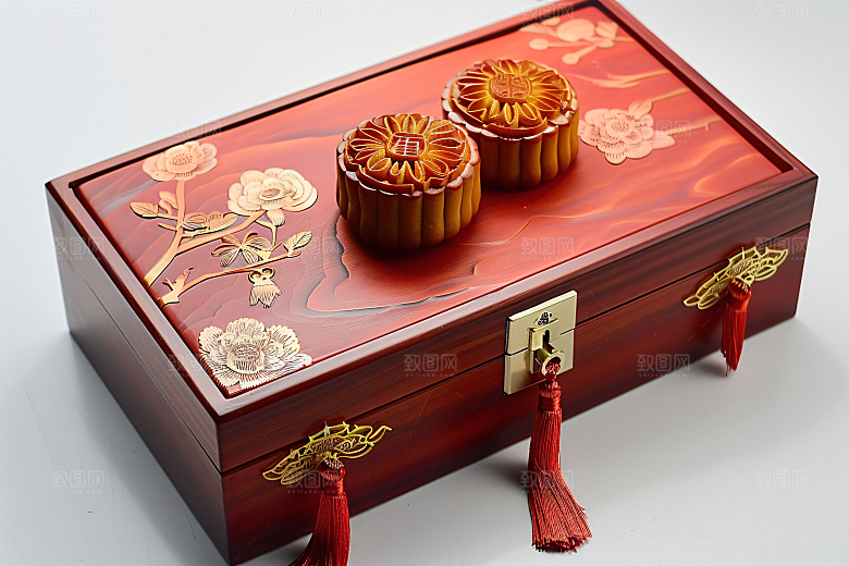 中秋月饼礼盒高清文化摄影图