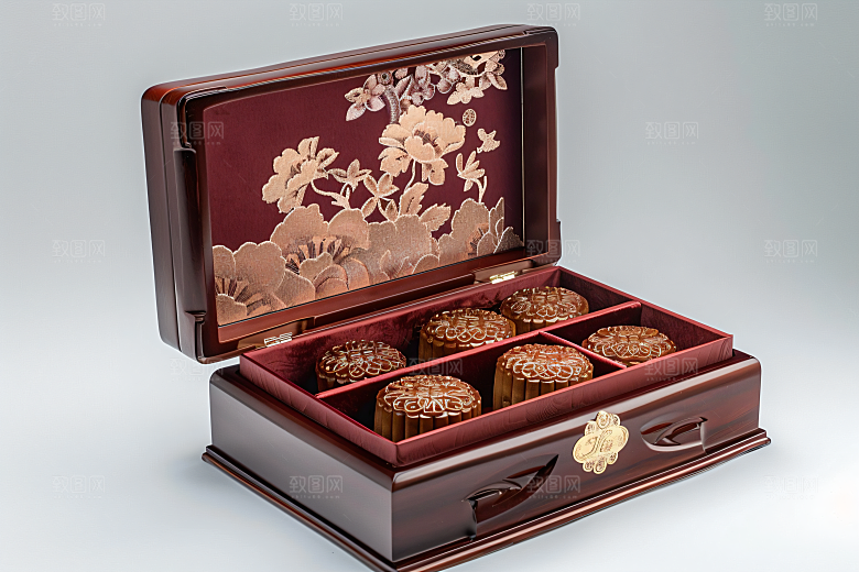 中秋月饼礼盒莲蓉月饼中秋节摄影图