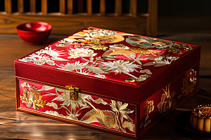 中秋月饼礼盒传统节日中秋节摄影图