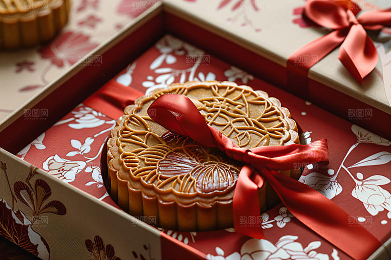 中秋月饼礼盒广式月饼礼品摄影图