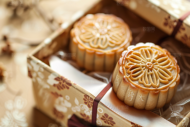 中秋月饼礼盒高清礼品摄影图