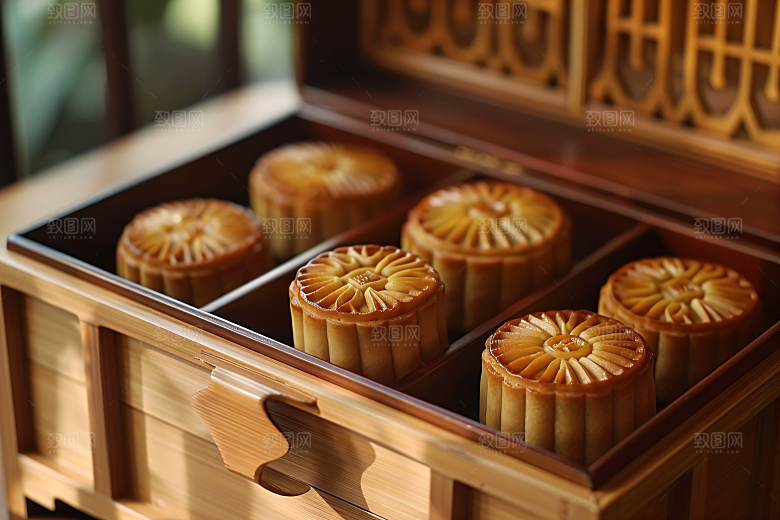 中秋月饼礼盒美味传统节日摄影图
