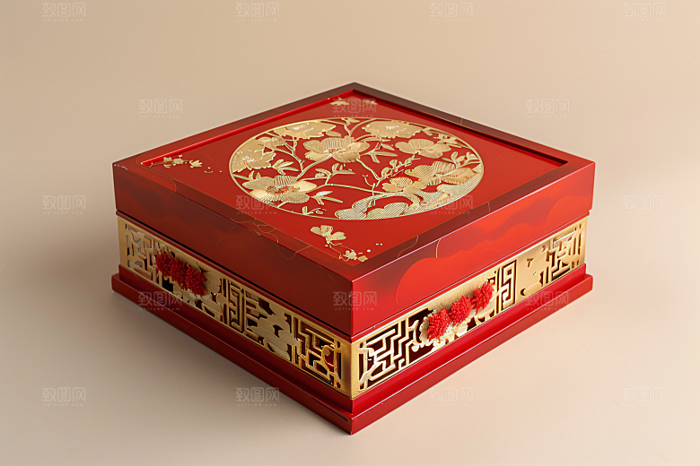 中秋月饼礼盒习俗美食摄影图