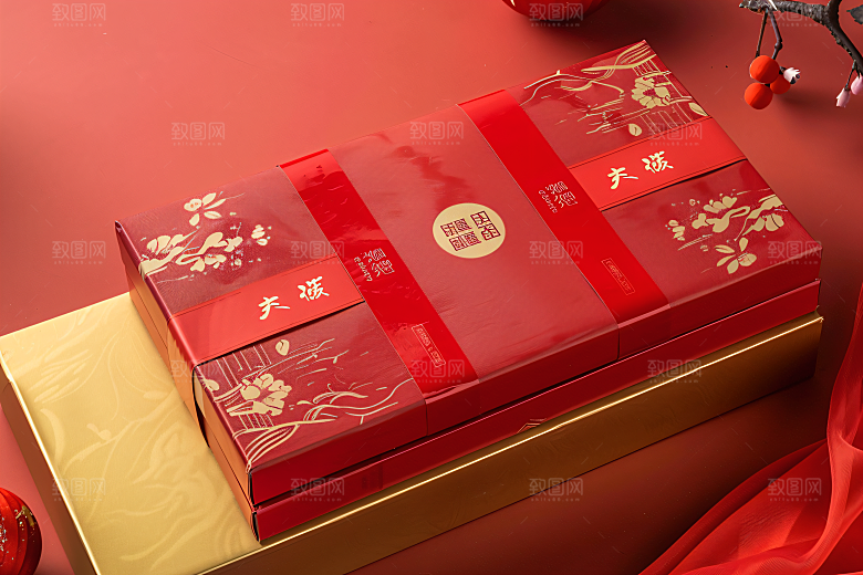 中秋月饼礼盒广式月饼传统美食摄影图