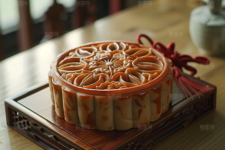 中秋月饼礼盒广式月饼美食摄影图