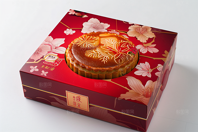 中秋月饼礼盒礼品文化摄影图
