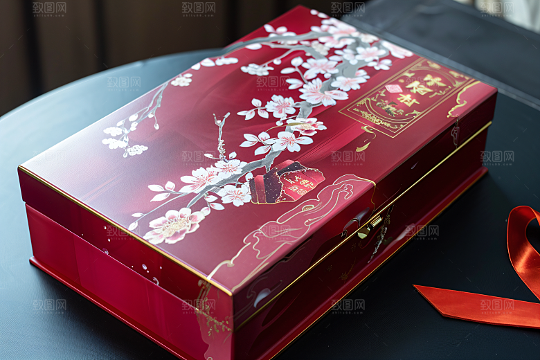中秋月饼礼盒高清习俗摄影图