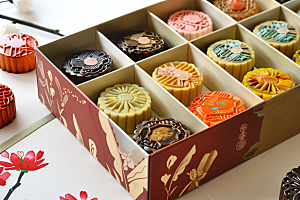 中秋月饼礼盒习俗中秋节摄影图