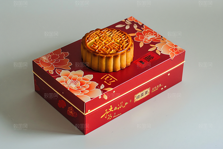 中秋月饼礼盒糕点甜点摄影图