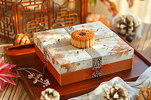 中秋月饼礼盒美食传统美食摄影图