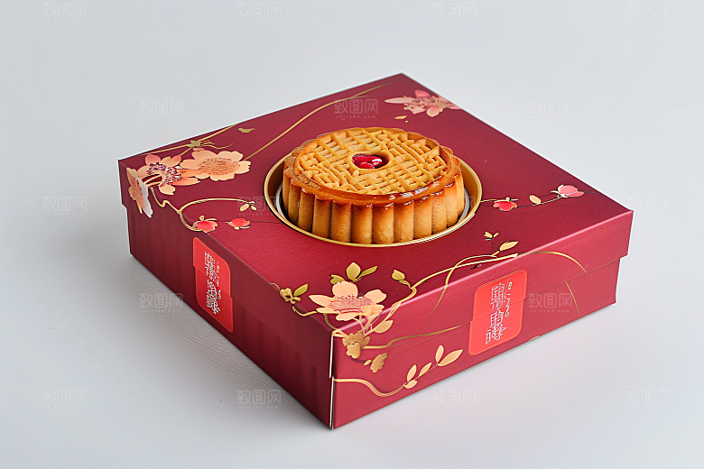 中秋月饼礼盒传统节日中秋节摄影图