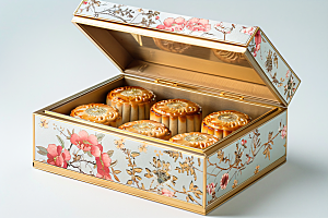 中秋月饼礼盒习俗礼品摄影图