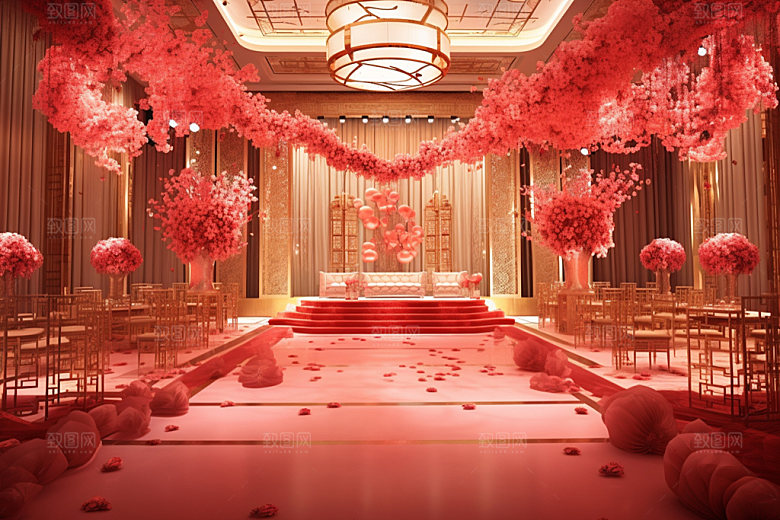 中式婚礼唯美传统效果图