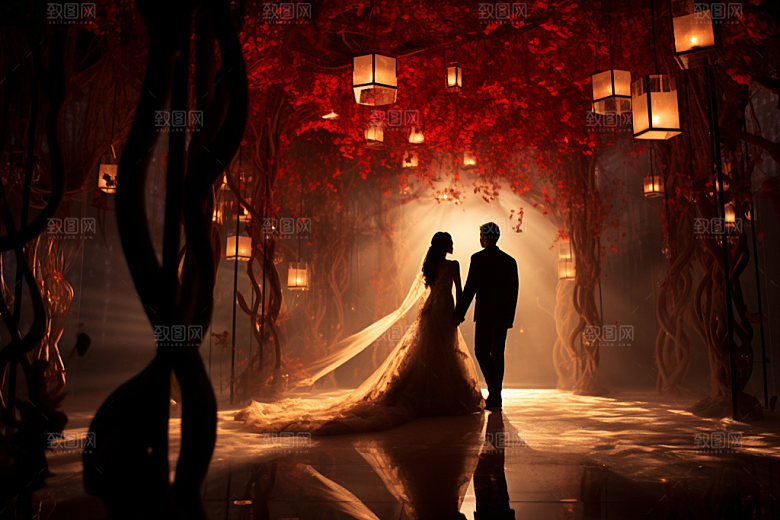 中式婚礼喜庆布置效果图