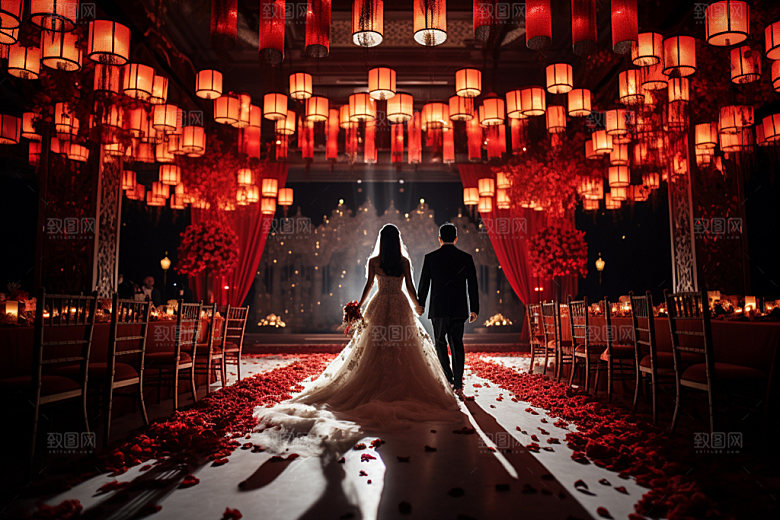 中式婚礼喜庆传统效果图